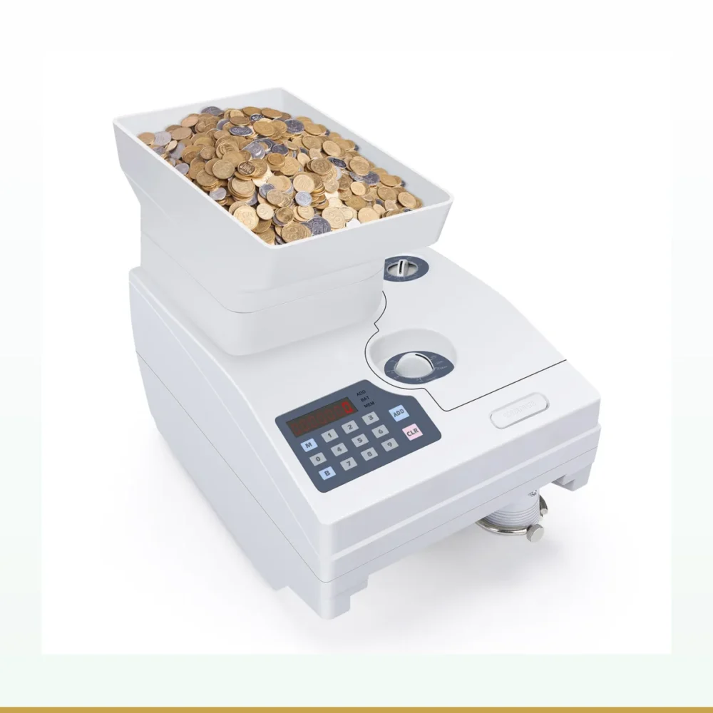 Coin counter machine for banks and retail